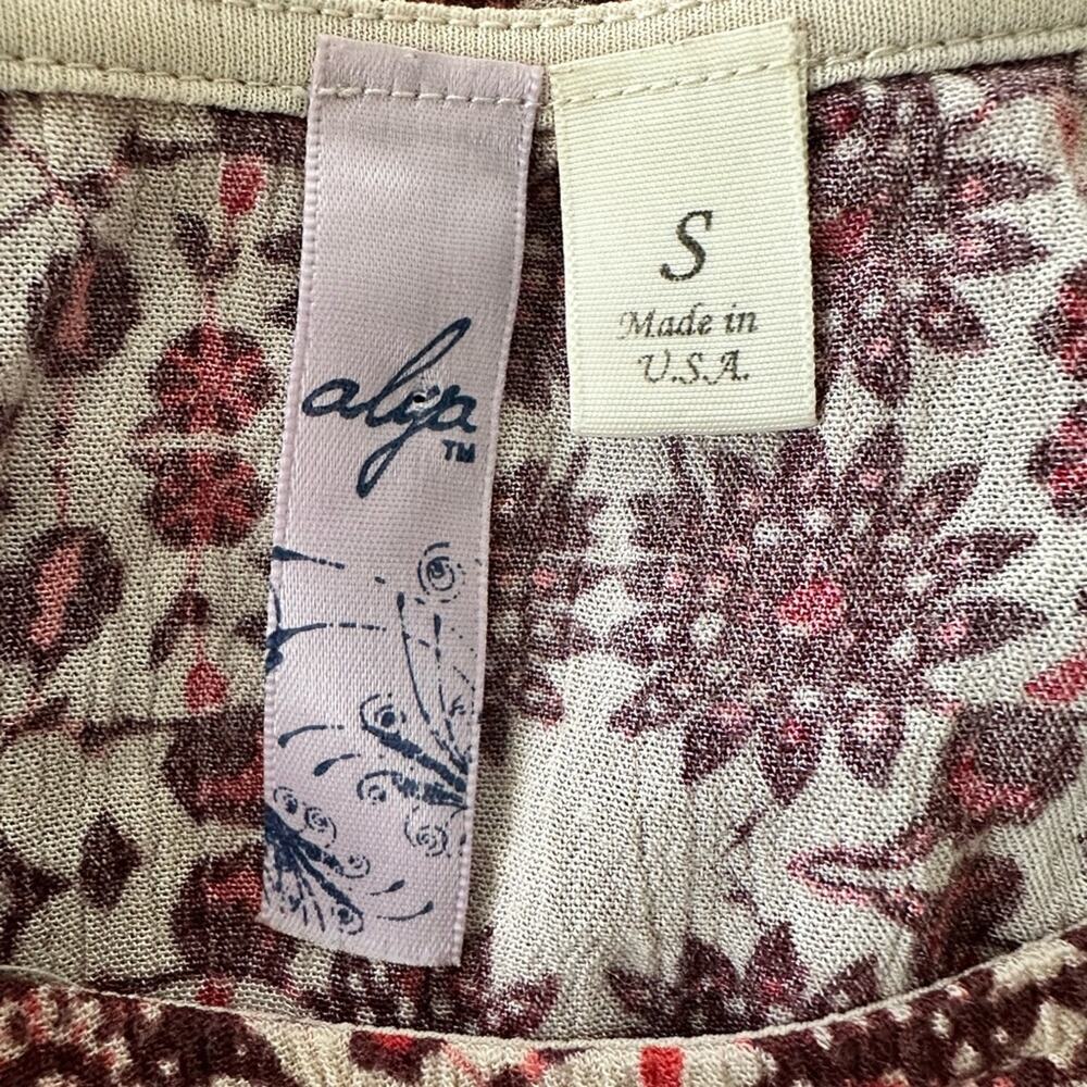 Alya rustic red floral boho blouse size small - Picture 4 of 6